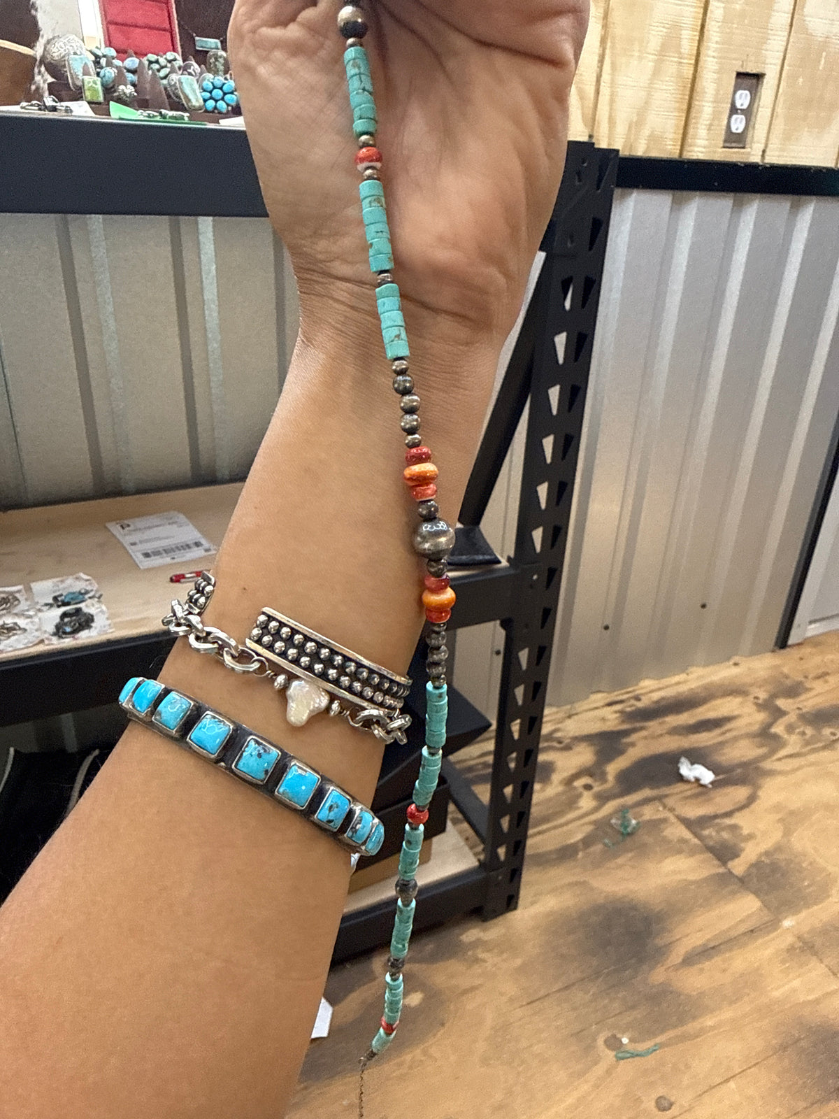 LV Oxo Turquoise Machine Sterling necklace