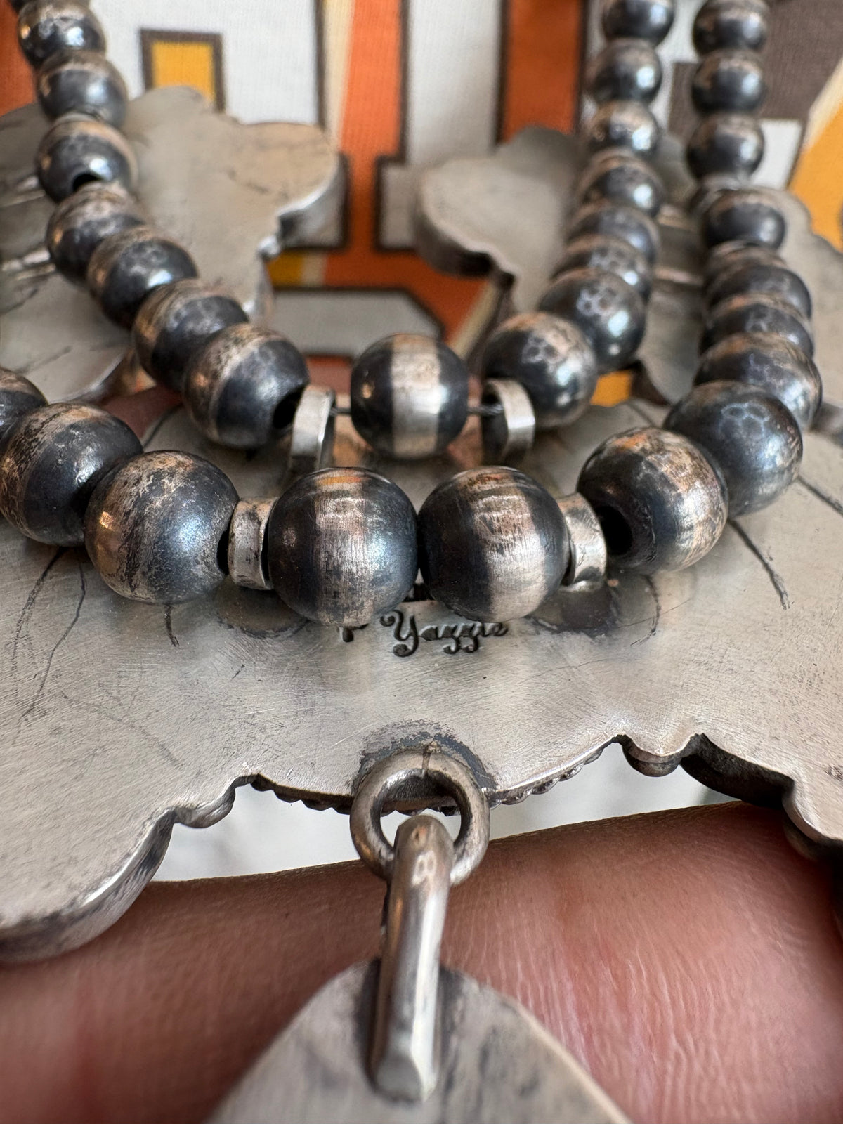 24. P Yazzie Statement Cluster Necklace