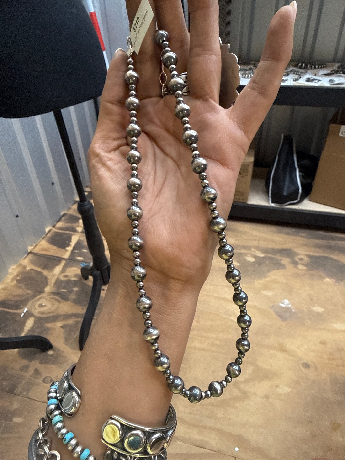 Sterling machine made pearls