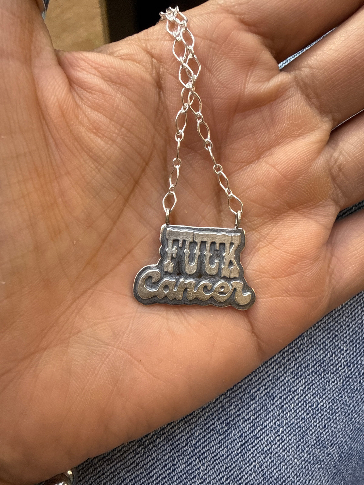 Emily F Cancer Silver Necklace