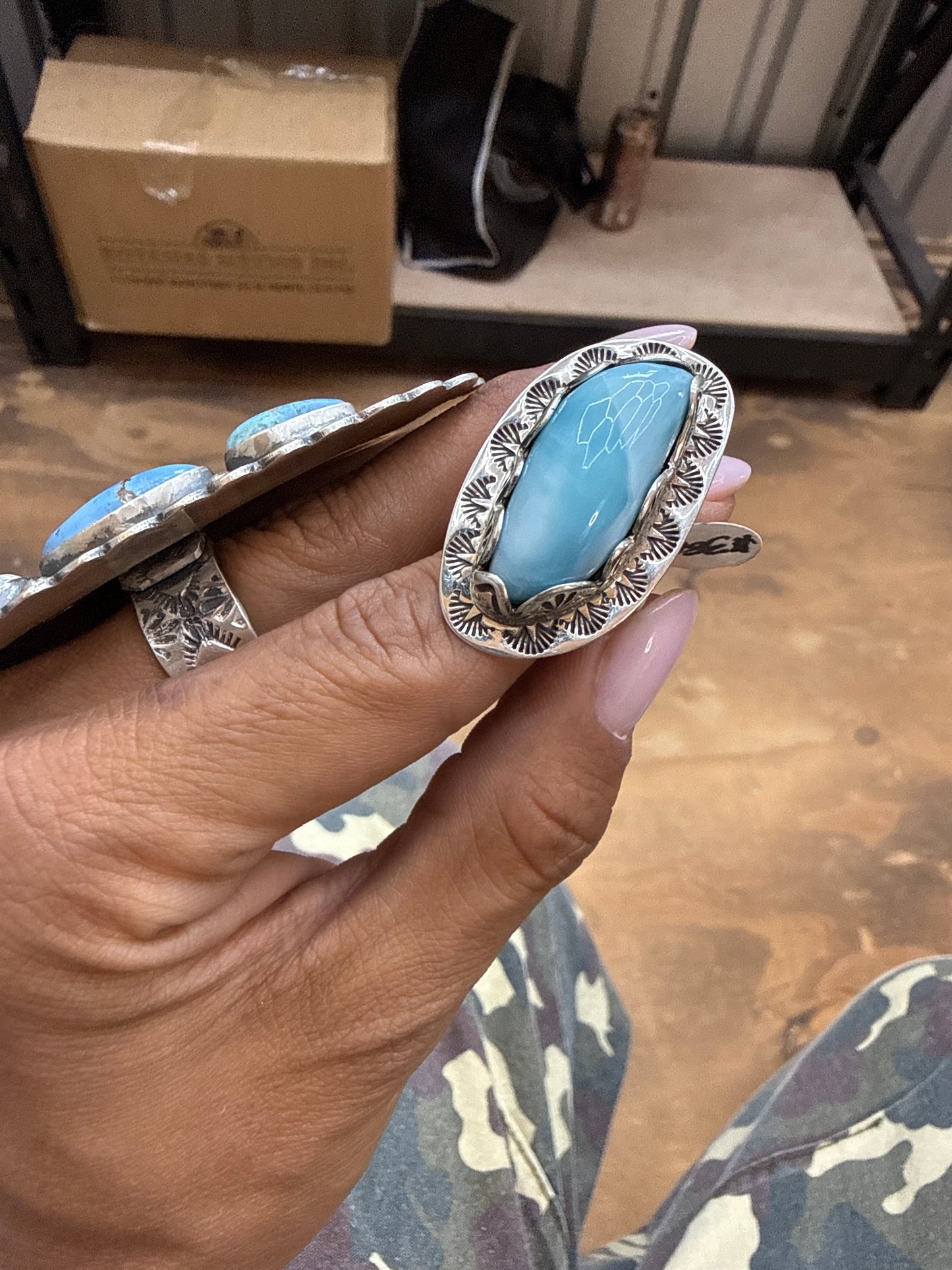 Tiff Larimar Ring V C Hale