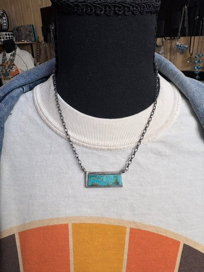 62. Steve Francisco Turquoise Bar Necklace