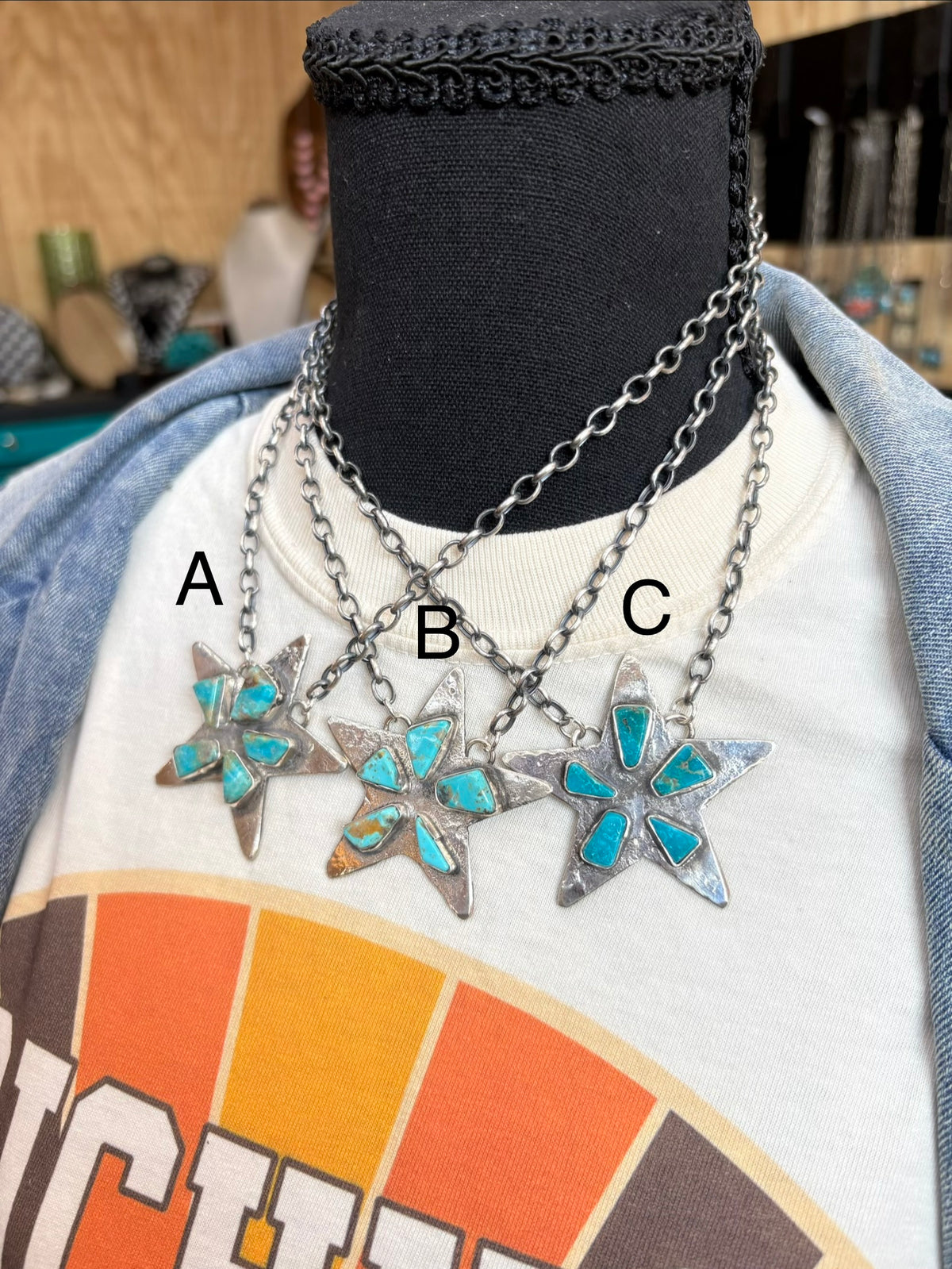 68. Jude Candelaria Sm Kingman Star Cluster Necklace