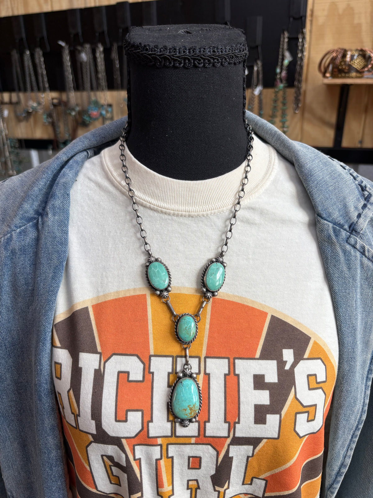 50. Augustine Largo Kingman Lariat Necklace Set