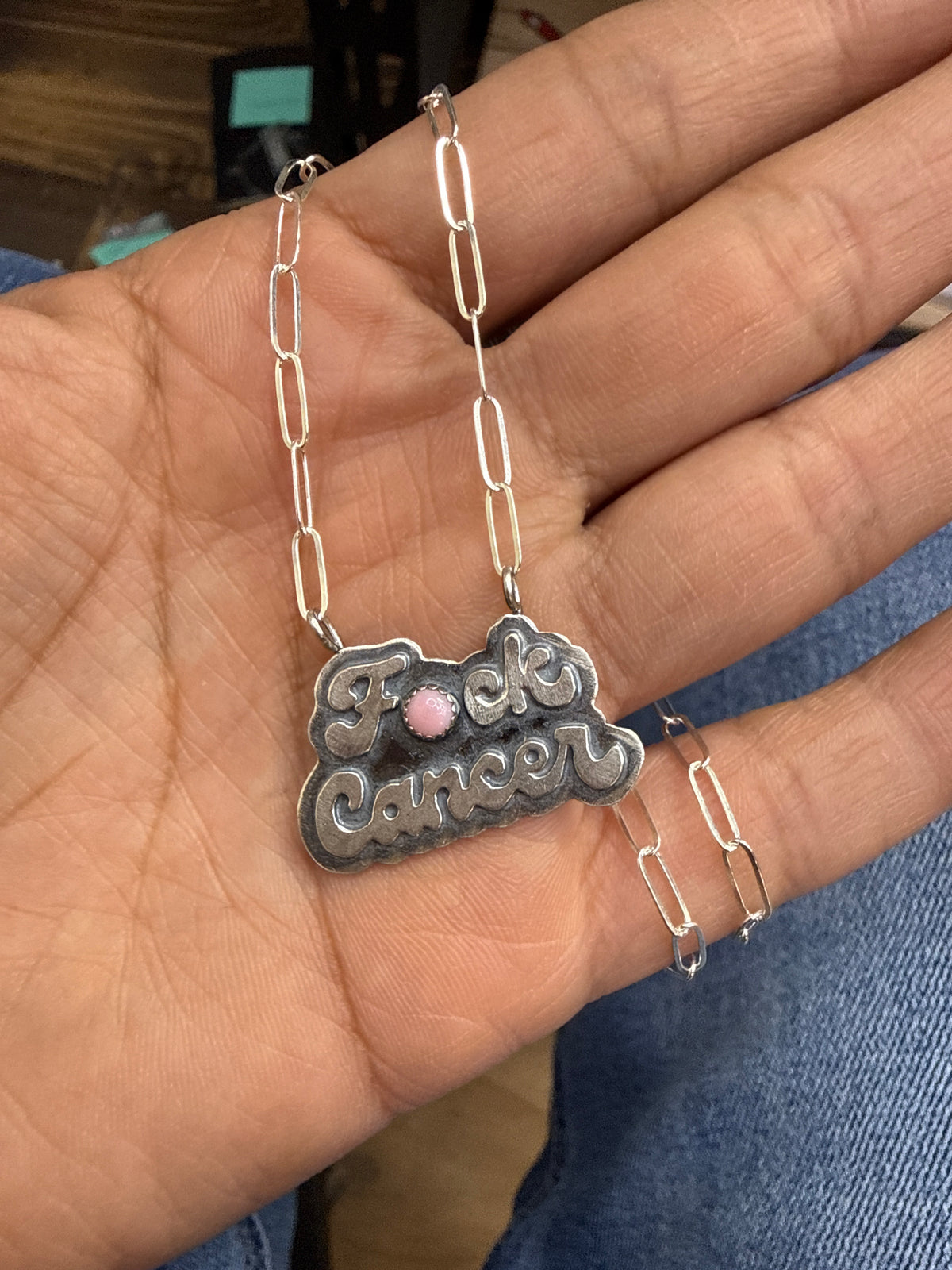 Gabriela F Cancer Pink conch necklace
