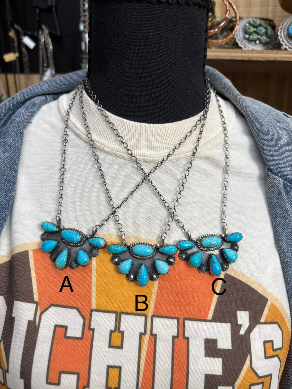 38. Mary Belone Half Cluster Necklace