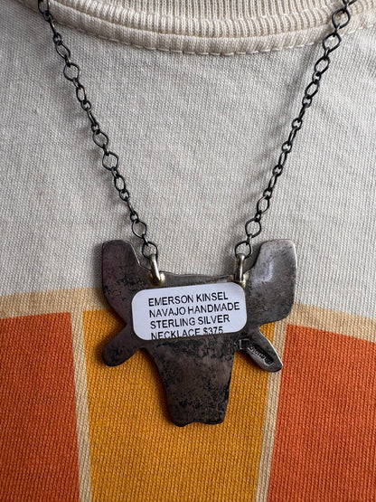 46. Emerson Kinsel Sterling Silver Bullskull Necklace