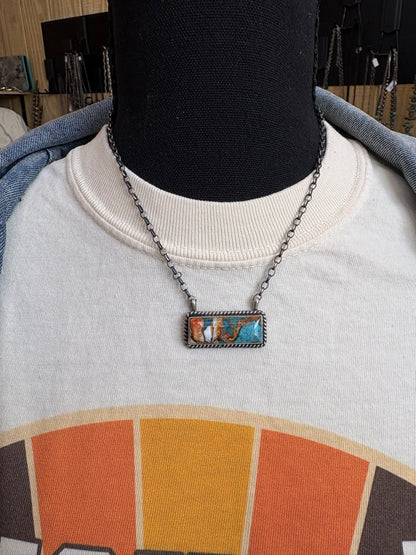 20. Dixon turquoise bar necklace