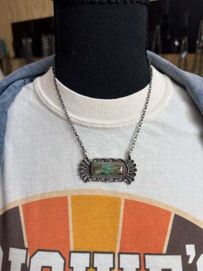 19. Geraldine James turquoise bar necklace