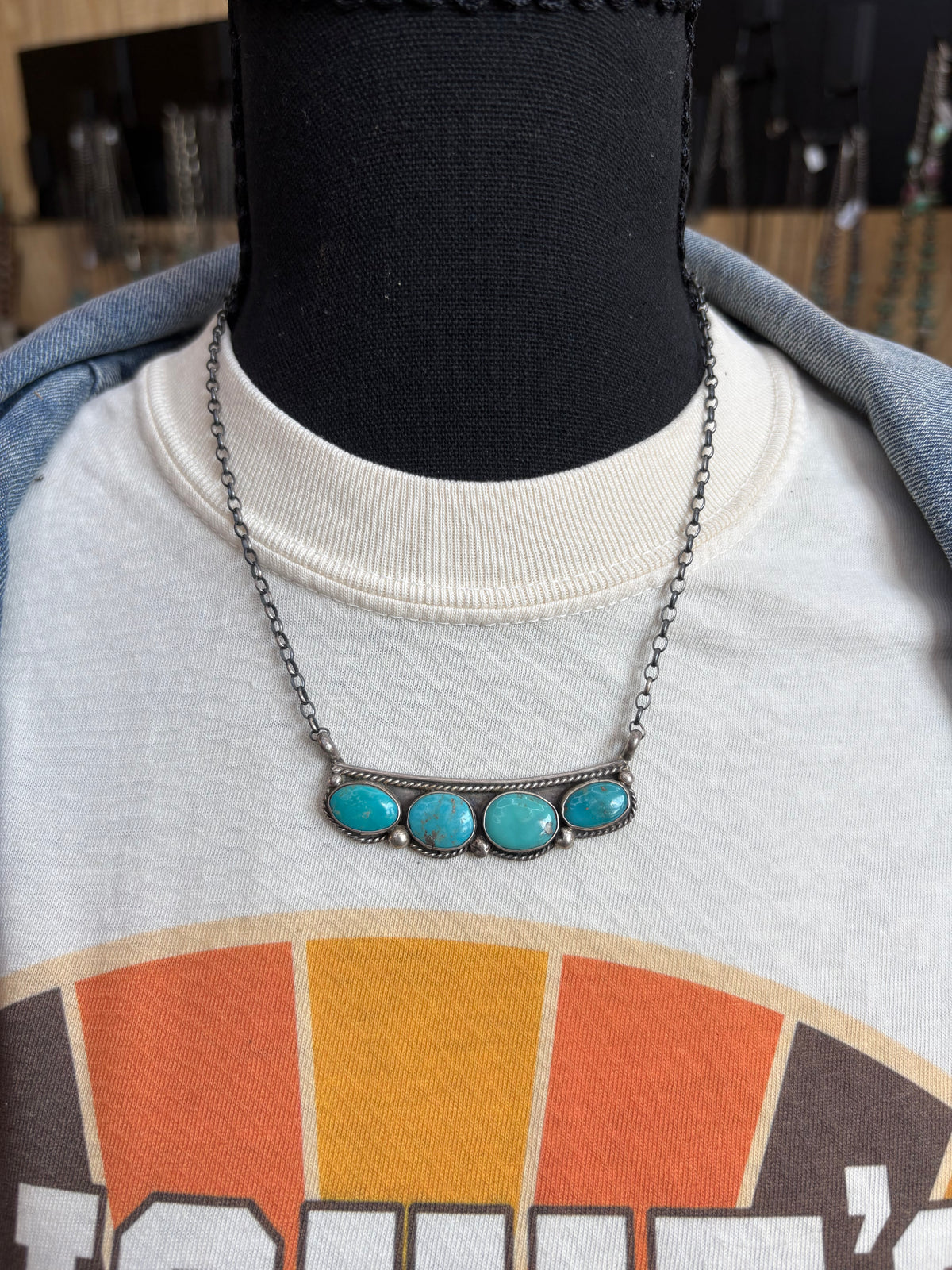 31. Eunis Tso 4 Stone Bar Necklace