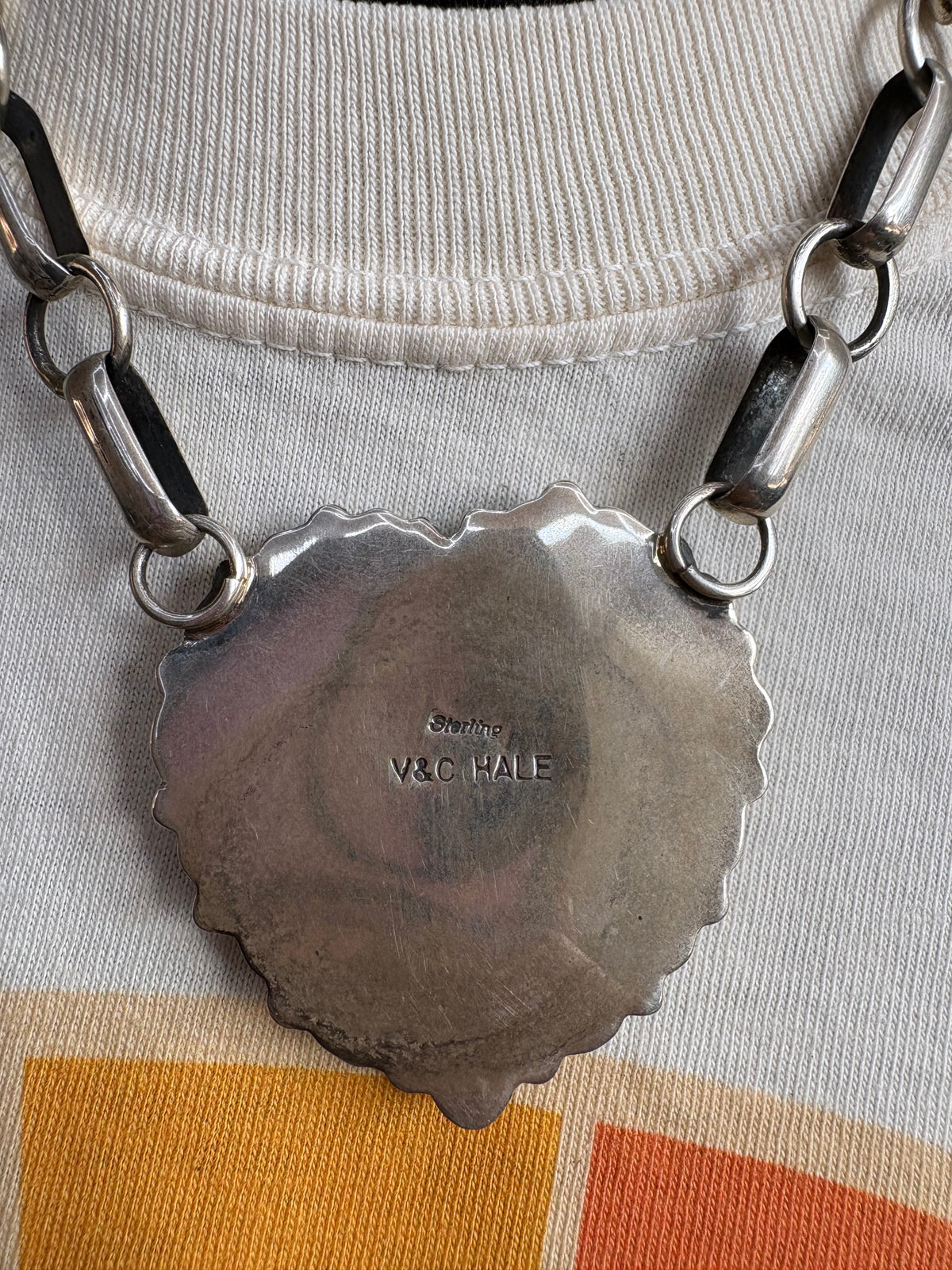 49. V&C Hale Multi-stone Heart Cluster Necklace