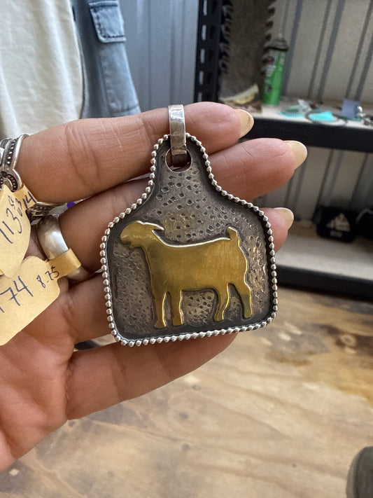 Lynnie T etsitty goat pendent