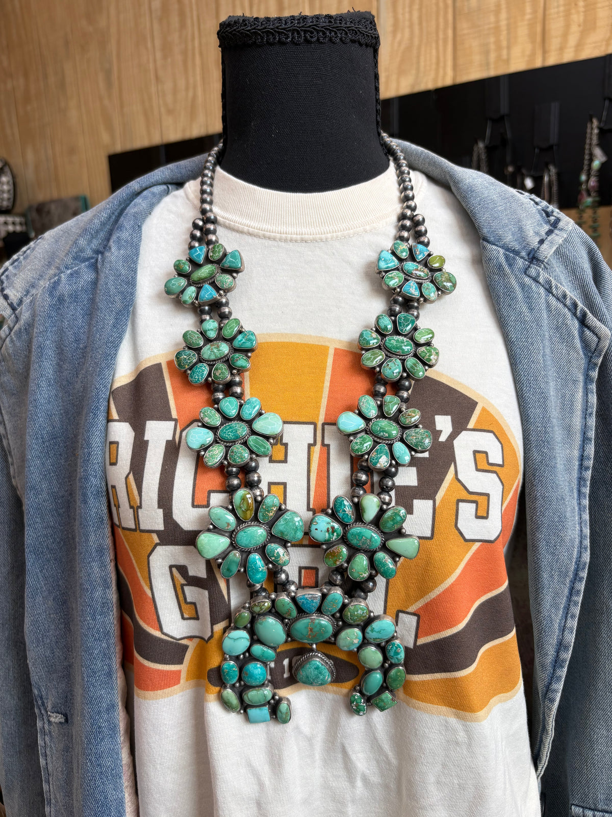 24. P Yazzie Statement Cluster Necklace