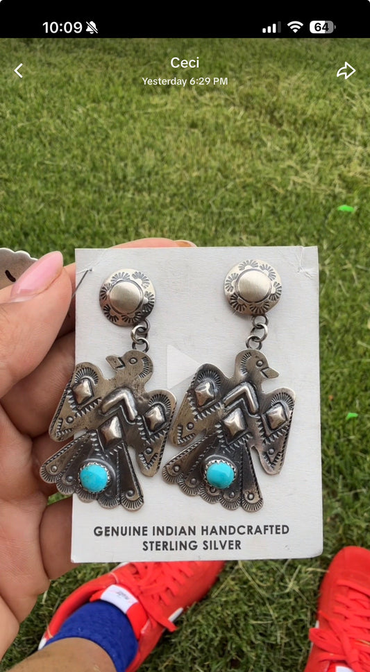 Kellie t Yazzie thunder chicken earrings
